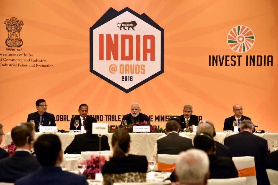 Prime Minister Narendra Modi on Monday held a roundtable meeting with the CEOs of top global companies before his keynote address at the plenary session of the World Economic Forum (WEF) here on Tuesday morning. India also got a thumbs up from the International Monetary Fund (IMF) on Monday, which reaffirmed that India's economy is projected to grow by 7.4 per cent in the next fiscal year. "Narrating India's growth story and presenting exciting opportunities for global business in India at #Davos, PM @narendramodi hosted a roundtable meeting with CEOs of top global companies," Ministry of External Affairs said in a tweet. Narendra Modi,Prime Minister Narendra Modi,PM Narendra Modi,Narendra Modi at World Economic Forum,Narendra Modi at WEF,WEF,World Economic Forum
