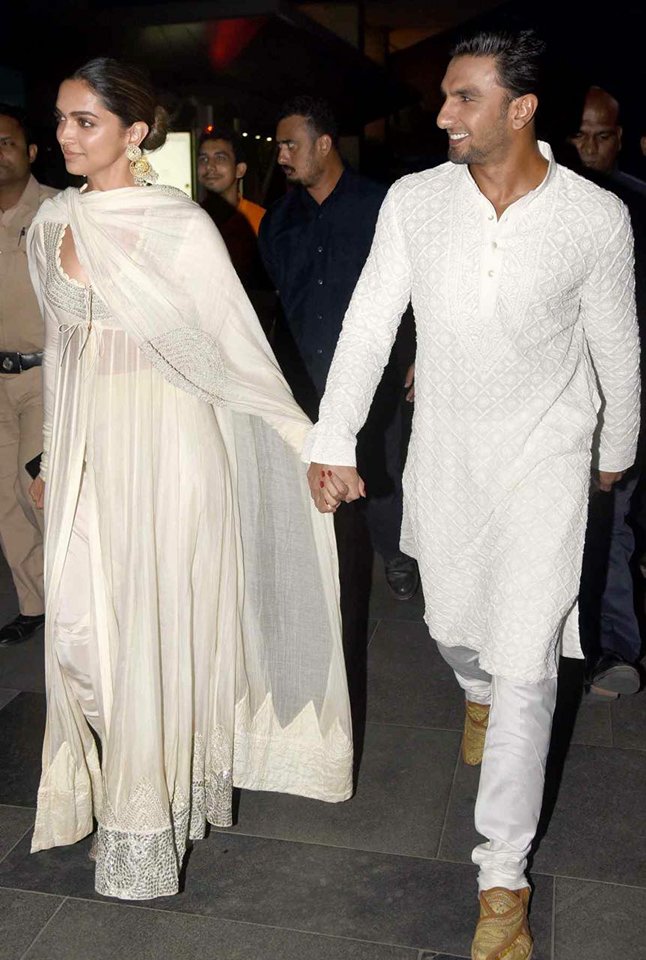 Actress Deepika Padukone and Ranveer Singh attend the special screening of their film 'Padmaavat' held at PVR in Lower Parel, Mumbai on 23rd January 2018. Deepika Padukone and Ranveer Singh,Deepika Padukone,Ranveer Singh,Padmaavat special screening,Padmaavat,Padmaavat review,Padmaavat special screening pics,Padmaavat special screening images,Padmaavat special screening stills,Padmaavat special screening pic