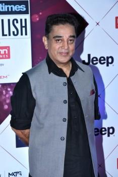 Kamal Haasan strikes a pose as he walks the red carpet at the HT India's Most Stylish Awards 2018