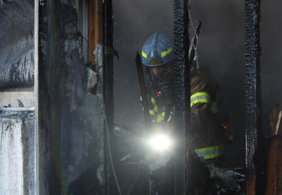 Firefighters put out a fire at a burning hospital in Miryang, South Korea. South Korea hospital fire,Deadly hospital fire,hospital fire in South Korea,South Korea,Miryang