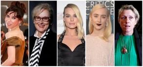 Nominees for the Best Actress Awards (L-R) Sally Hawkins, Meryl Streep, Margot Robbie, Saoirse Ronan and Frances McDormand.