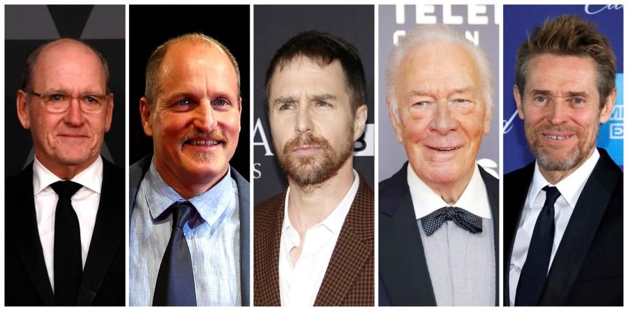 Nominees for the 90th Oscars, Best Supporting Actor Awards (L-R) Richard Jenkins, Woody Harrelson, Sam Rockwell, Christopher Plummer and Willem Dafoe. Oscar Nominations 2018,Oscar Nominations,90th Academy Awards,Oscar Nominations 2018 in pics,Oscar,Oscar 2018,Sally Hawkins,Meryl Streep,Margot Robbie,Saoirse Ronan