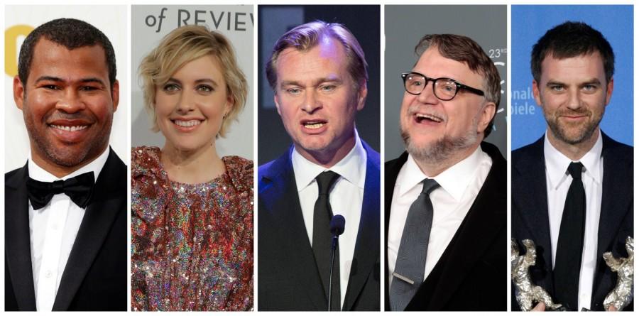 Nominees for the 90th Oscars, Best Director Awards (L-R) Jordan Peele, Greta Gerwig, Christopher Nolan, Guillermo del Toro and Paul Thomas Anderson. Oscar Nominations 2018,Oscar Nominations,90th Academy Awards,Oscar Nominations 2018 in pics,Oscar,Oscar 2018,Sally Hawkins,Meryl Streep,Margot Robbie,Saoirse Ronan