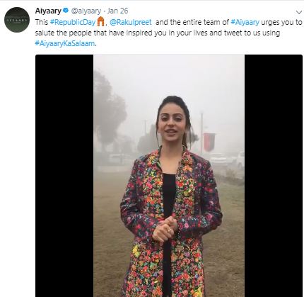 Citizens from across the nation have shared their personal experience and posted video tagging team Aiyaary. Neeraj Pandey,Shital Bhatia,Manoj Bajpayee,Sidharth Malhotra,Rakulpreet Singh,Team Aiyaary