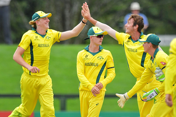 Brief scores: Afghanistan 181 (Ikram Ali Khil 80, Rahmanullah 20; Jonathan Merlo 4/24) against Australia 182/4 (Jack Edwards 72, Param Uppal 32 not out; Qais Ahmad 2/35). U-19 WC,Australia defeat Afghanistan,Australia vs Afghanistan,Hagley Oval,U-19 WC pics,U-19 WC images,U-19 WC stills,U-19 WC pictures,U-19 WC photos