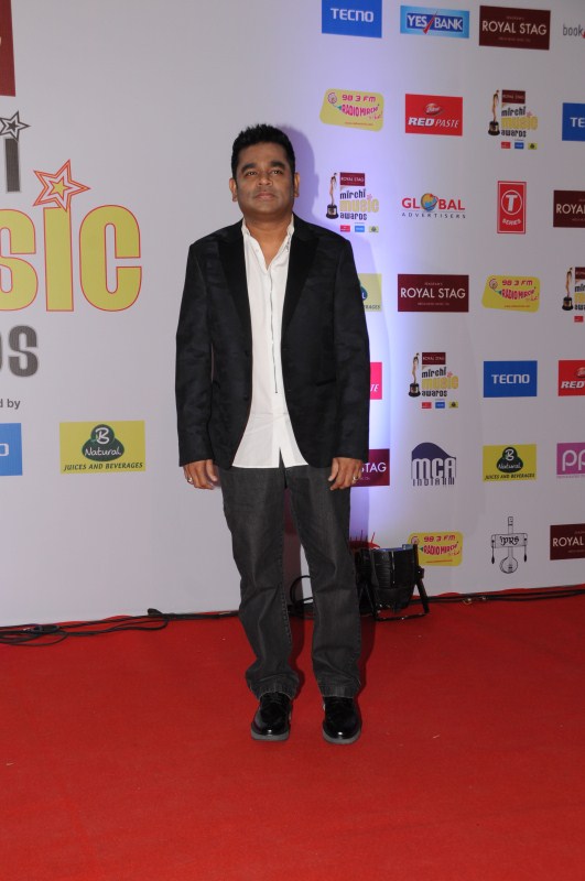 A. R. Rahman gets clicked on his arrival at the 10th Mirchi Music Awards 2018, held at Dome, NSCI in Mumbai. Singer Bappi Lahiri,Bappi Lahiri,Neetu Chandra,AR Rahman,Devi Sri Prasad,Imtiaz Ali,Arjan Bajwa,Divya Dutta,Mirchi Music Awards 2018,Mirchi Music Awards,celebs at Mirchi Music Awards