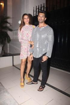 Bipasha Basu and Karan Singh Grover pose together as they arrive at Ekta Kapoor’s party, held at Krishna bungalow in Mumbai.