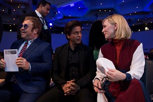 The actor received the award for showing an exemplary commitment to uphold human dignity through his non-profitable Meer Foundation. Shah Rukh Khan,Shah Rukh Khan unseen images,Shah Rukh Khan unseen pics,Shah Rukh Khan unseen stills,Davos,SRK at Davos