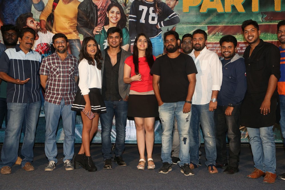 Celebs like Nikhil, Simran Pareenja, Samyuktha Hegde, Ramabrahmam Sunkara, Sharan Koppisetty, Rakesh Mouli, Ajaneesh Lokanath, Sudhir Verma, Teja and others graced at the event. Kirrak Party Teasing trailer,Kirrak Party Teasing trailer launch,Kirrak Party Teasing,Nikhil,Samyuktha Hegde,Simran Pareenja
