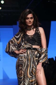 Taapsee Pannu walks the ramp during a fashion show at the Lakmé Fashion Week Summer Resort 2018 in Mumbai.