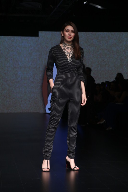 Hansika Motwani walks the ramp during a fashion show at the Lakmé Fashion Week Summer Resort 2018 in Mumbai. Hansika Motwani,Taapsee Pannu,Huma Qureshi,Kunal Kapoor,Lakme Fashion Week 2018,Lakme Fashion Week,Lakme Fashion Week 2018 day 1,Lakme Fashion Week 2018 pics,Lakme Fashion Week 2018 images,Lakme Fashion Week 2018 stills,Lakme Fashion Week 2018 pictures,La
