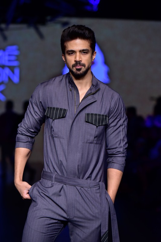 Saqib Saleem walks the ramp during a fashion show at the Lakmé Fashion Week Summer Resort 2018 in Mumbai. Hansika Motwani,Taapsee Pannu,Huma Qureshi,Kunal Kapoor,Lakme Fashion Week 2018,Lakme Fashion Week,Lakme Fashion Week 2018 day 1,Lakme Fashion Week 2018 pics,Lakme Fashion Week 2018 images,Lakme Fashion Week 2018 stills,Lakme Fashion Week 2018 pictures,La