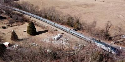 Amtrak passenger train,Amtrak train,Virginia,Virginia road crossing,garbage truck