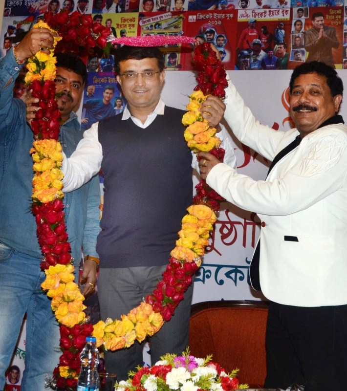 Saurav Ganguly fecilitated at the launch of 'Cricket Year Book' at Behala residence on Jan 31, 2018 Sourav Ganguly,Cricket Year Book,Cricket Year Book launch,Cricket Year Book launch pics,Cricket Year Book launch images,Cricket Year Book launch stills,Cricket Year Book launch pictures