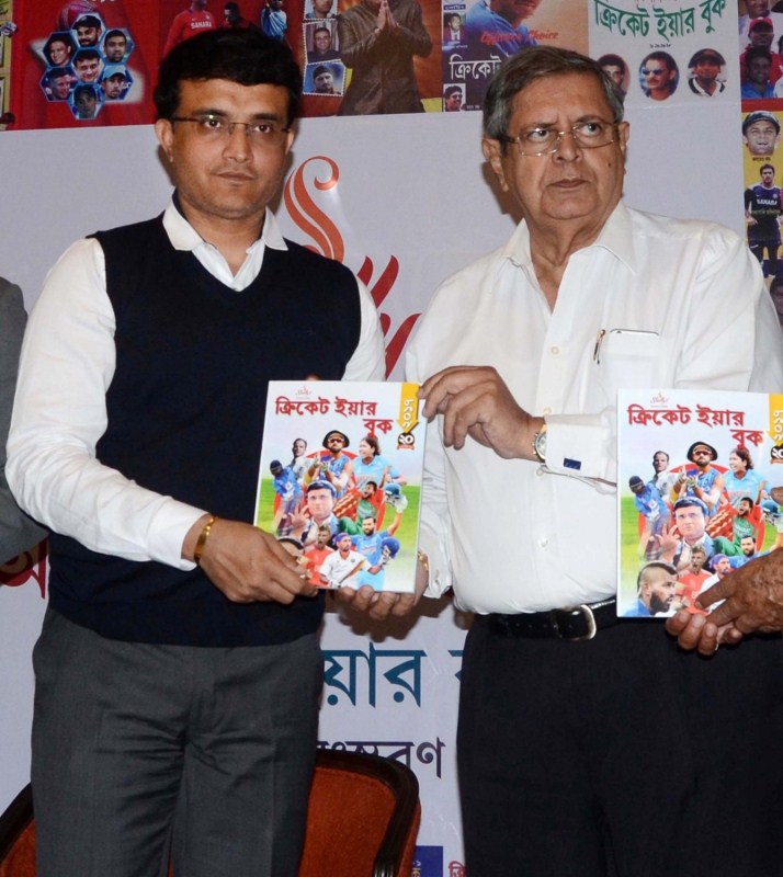 CAB President Sourav Ganguly during the launch of the book "Cricket Year Book" in Kolkata. Sourav Ganguly,Cricket Year Book,Cricket Year Book launch,Cricket Year Book launch pics,Cricket Year Book launch images,Cricket Year Book launch stills,Cricket Year Book launch pictures