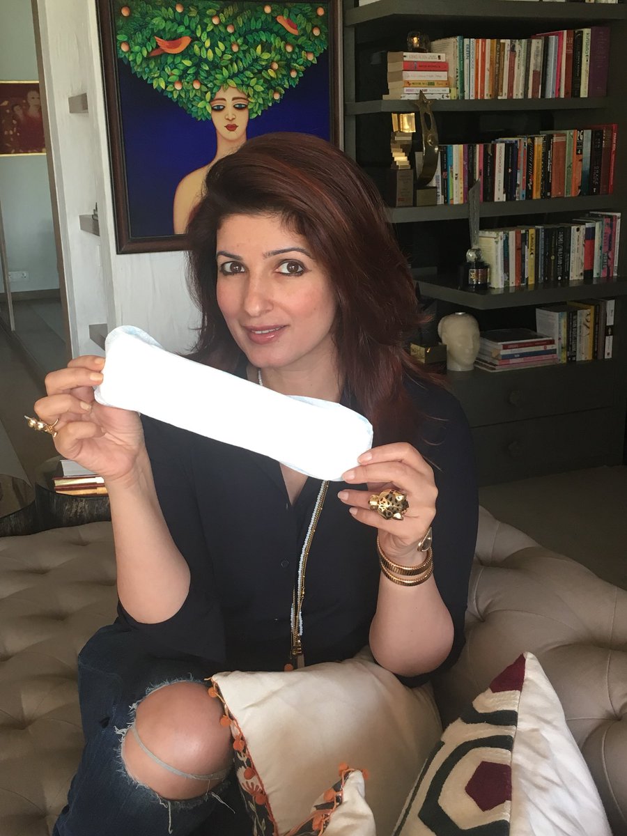 Twinkle Khanna shares her photo with a sanitary pad on Social media. Aamir Khan,Akshay Kumar,Sonam Kapoor,Radhika Apte,Alia Bhatt,PadMan challenge,PadMan,PadMan promotion,sanitary pad