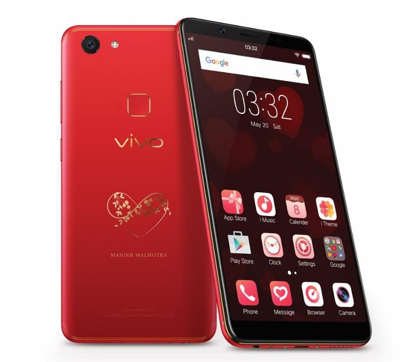 The selfie-focused flagship smartphone with 24MP front shooter features a heart-shaped motif at the back. Priced at Rs 22,990, the device will be available in all offline stores across India and on Amazon. Vivo,Vivo Red V7+,Vivo V7+,V7+,Infinite Red V7+,Manish Malhotra