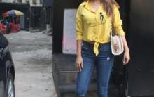 Esha Gupta was spotted after a beauty service at Tip & Teo salon.