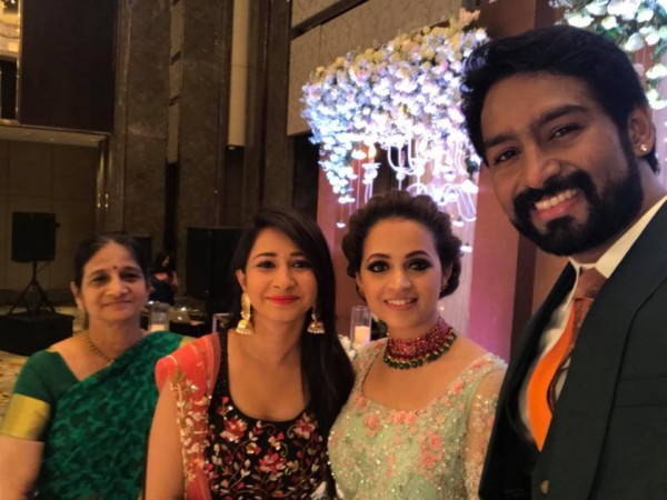 Manvitha Harish at Bhavana's wedding reception in Bengaluru. Shivaraj Kumar,Priyamani,Parul Yadav,Bhavana-Naveen,Bhavana and Naveen,Bhavana and Naveen wedding reception,Bhavana and Naveen wedding reception pics,Bhavana and Naveen wedding reception images,Bhavana and Naveen wedding reception stills,Bhavana and Navee