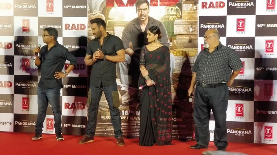 Bollywood movie Raid trailer launch event held in Mumbai. Ajay Devgn,Ileana D'Cruz,Raid trailer,Raid trailer launch,Raid trailer launch pics,Raid trailer launch images,Raid trailer launch stills,Raid trailer launch pictures,Raid trailer launch photos