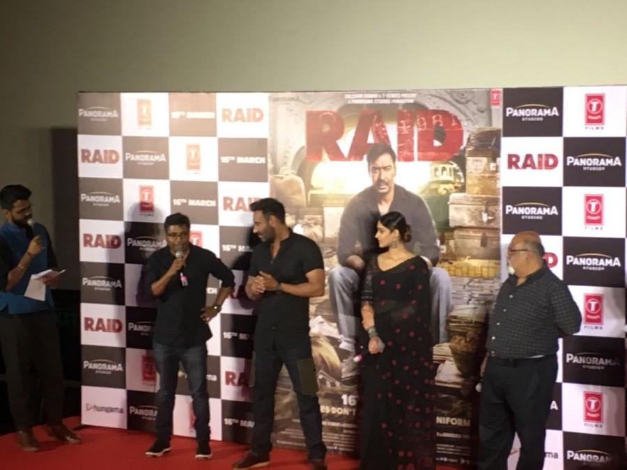 Celebs like Ajay Devgn, Ileana D'Cruz and Saurabh Shukla spotted at the event. Ajay Devgn,Ileana D'Cruz,Raid trailer,Raid trailer launch,Raid trailer launch pics,Raid trailer launch images,Raid trailer launch stills,Raid trailer launch pictures,Raid trailer launch photos