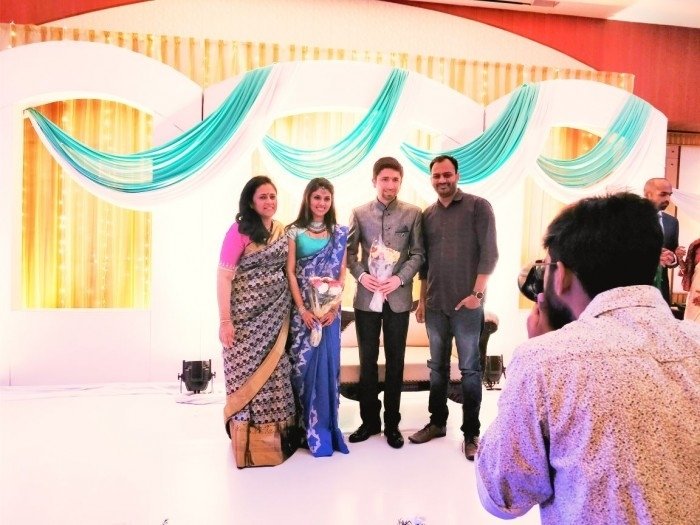 Director Lakshmy Ramakrishnan's daughter Sruthi and Ankit's wedding reception held in Chennai. Lakshmy Ramakrishnan,Lakshmy Ramakrishnan daughter,Lakshmy Ramakrishnan daughter wedding,Sruthi