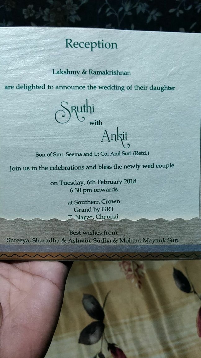 Director Lakshmy Ramakrishnan's daughter Sruthi and Ankit's wedding reception held in Chennai on 06th Feb 2018. Lakshmy Ramakrishnan,Lakshmy Ramakrishnan daughter,Lakshmy Ramakrishnan daughter wedding,Sruthi