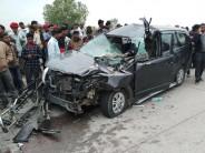 Prime Minister Narendra Modi's wife Jashodaben sustained injuries while a relative died when their car rammed into a truck in Chittorgarh in Rajasthan, police said. According to information, Jashodaben was travelling in an Innova with four other people when their vehicle collided with a truck on the Chittorgarh-Kota four-lane road.
