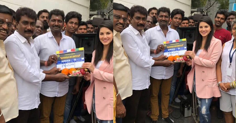 Sunny Leone starts shooting for her Tamil film Veeramadevi today. Directed by VC Vadivudayan, the project will be produced by Ponse Stephen of Steeves Corner. Sunny Leone,actress Sunny Leone,Veeramadevi,Veeramadevi movie launch,Veeramadevi launch,Veeramadevi pooja