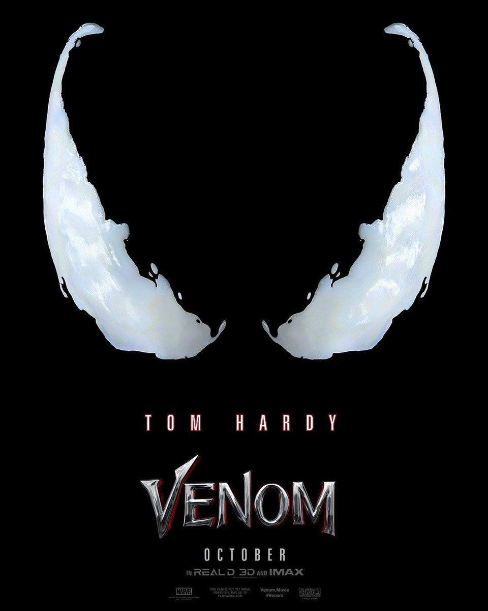 Venom is an upcoming Hollywood superhero film, directed by Ruben Fleischer and produced by Avi Arad, Matt Tolmach and Amy Pascal. Starring Tom Hardy, Michelle Williams and Riz Ahmed in the lead role. Tom Hardy,Venom first look poster,Venom first look,Venom poster,Venom movie poster,Michelle Williams,Riz Ahmed