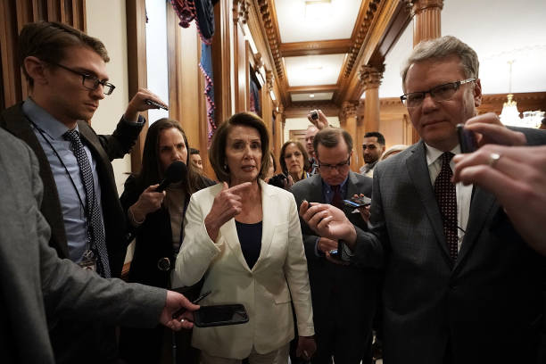 The budget deal, which was proposed by Senate leaders on Wednesday, will require Democratic support to pass the House, so the House Democratic leader's comments make the plan's future unclear. Nancy Pelosi,US politician Nancy Pelosi,Nancy Pelosi eight-hour speech,Nancy Pelosi speech,Nancy Pelosi speech on DACA,Nancy Pelosi on DACA
