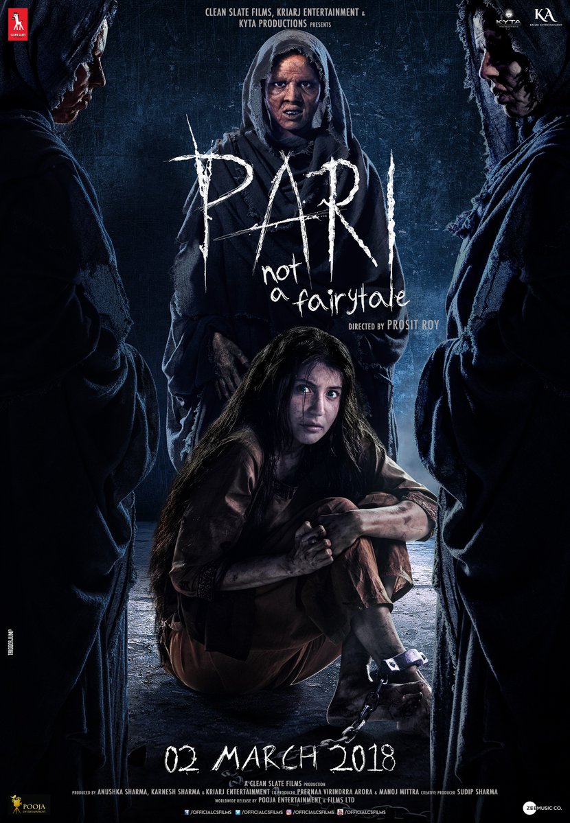 Actress Anushka Sharma's Pari movie poster. Anushka Sharma,Pari first look poster,Pari first look,Pari poster,Pari movie poster,Pari,bollywood movie Pari,Anushka Sharma haunted look,Anushka Sharma new movie