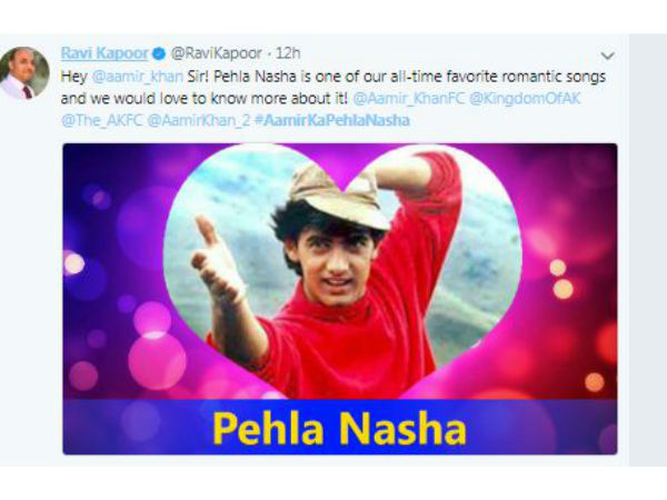 Aamir Khan's tweet and insight into his day sent Twitter into a frenzy, with Twitteratti eager to know about Aamir Khan's first love with #AamirKaPehlaNasha. Over the years, Aamir Khan's Pehla Nasha has achieved the status of being the ultimate love song, with the track being synonymous to Valentine's Day. The song that showcased a young Aamir expressing his feelings for his first love, became and instant rage amidst the audience. Valentine's Day,Aamir Khan,Pehla Nasha,Valentine's anthem Pehla Nasha