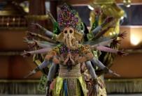 Revellers from Mocidade samba school perform during the first night of the Carnival parade at the Sambadrome in Rio de Janeiro, Brazil.