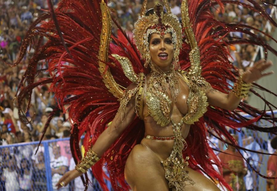 A reveller from Salgueiro performs during the second night of the Carnival parade at the Sambadrome in Rio de Janeiro. Famous Carnival,Carnival in Brazil,Sabrina Sato,Famous Carnival pics,Famous Carnival images