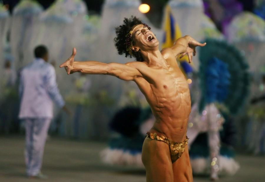A reveller from Unidos da Tijuca Samba school performs during the second night of the Carnival parade at the Sambadrome in Rio de Janeiro, Brazil. Famous Carnival,Carnival in Brazil,Sabrina Sato,Famous Carnival pics,Famous Carnival images