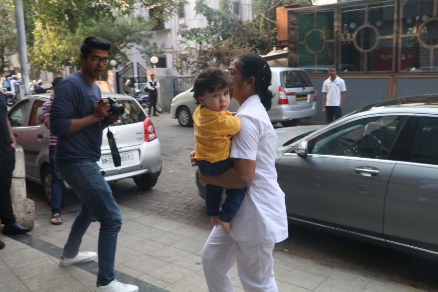 Saif Ali Khan's baby Taimur Ali Khan spotted at Bandra. Taimur Ali Khan,taimur ali khan photos,taimur ali khan pictures,Taimur Ali Khan wallpapers,Taimur Ali Khan poster,saif ali khan,Kareena Kapoor
