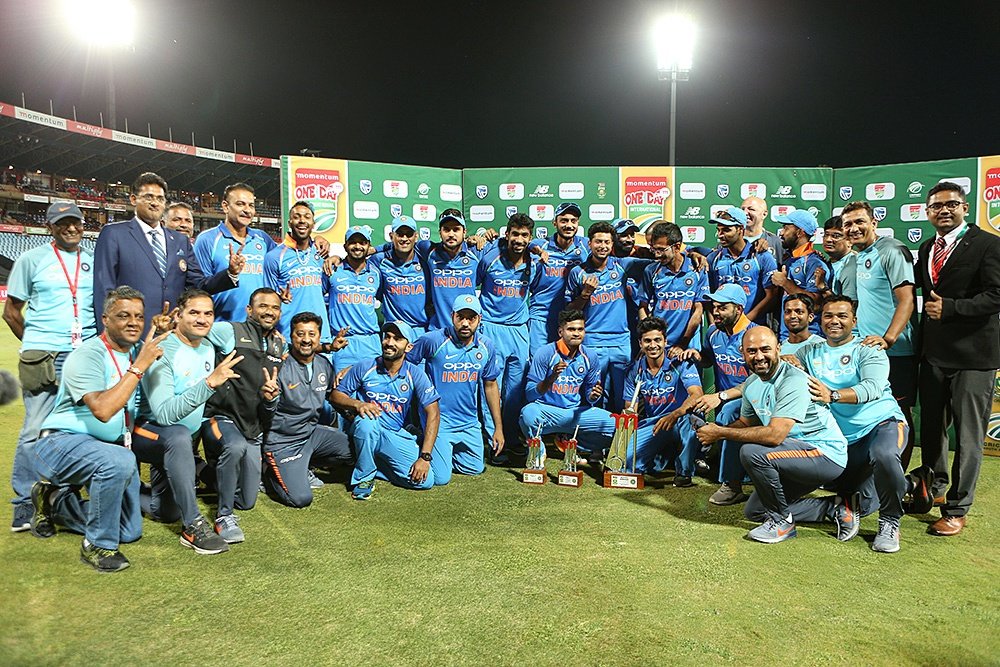 After a disciplined performance by the bowlers which helped India restrict South Africa to a modest 204, Kohli (129 in 96 balls), who slammed his 35th ODI ton, anchored the innings perfectly and helped his team to wrap up the six match series 5-1. After Indian openers were sent back to the pavilion inside 15 overs, Kohli along with middle-order batsmen Ajinkya Rahane (34 not out) forged a 126-run partnership for the third wicket to hand a comfortable victory. Virat Kohli,India beats South Africa,India vs South Africa,skipper Virat Kohli