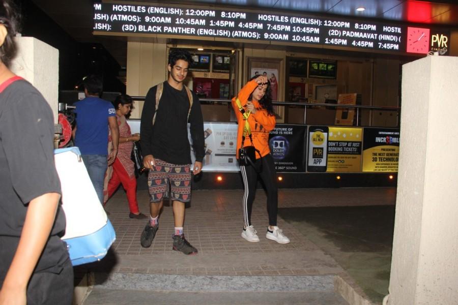 Actress Janhvi Kapoor and Ishaan Khattar spotted at PVR in Juhu, Mumbai on 16th Feb. Janhvi Kapoor and Ishaan Khattar,Janhvi Kapoor,Ishaan Khattar,Janhvi Kapoor wallpaper,Janhvi Kapoor pics,Janhvi Kapoor images,Ishaan Khattar wallpaper,Ishaan Khattar pics,Ishaan Khattar images