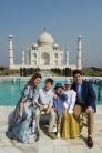 Prime Minister of Canada Justin Trudeau prepares with his children before a photo opportunity during their visit to the Taj Mahal in Agra on February 18, 2018. Trudeau and his family arrived at the Taj Mahal on February 18, kickstarting their week-long trip to India aimed at boosting economic ties between the two countries.