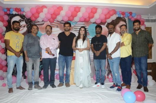 Actress Anupama Parameswaran celebrates her birthday with Sai Dharam Tej and Director A Karunakaran.