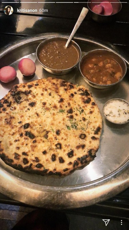 Being a Punjabi herself, Kriti has a lot of fondness for north Indian food. Making the most of shooting in Chandigarh to gorge on local cuisine. Kriti Sanon,actress Kriti Sanon,Kriti Sanon eats Punjabi food,Kriti Sanon wallpaper,Kriti Sanon in Chandigarh,Bollywood celebs,Bareilly Ki Barfi actress,Bareilly Ki Barfi
