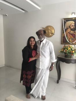 South Indian actress Vidyu Raman meets Superstar Rajinikanth in Chennai.