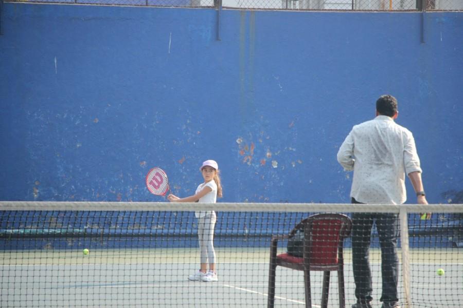 The young tennis champ was photographed during a practice session with her father Mahesh Bhupathi at a tennis court in Mumbai. Mahesh Bhupathi,Lara Dutta,Lara Dutta daughter,Mahesh Bhupathi daughter,Saira