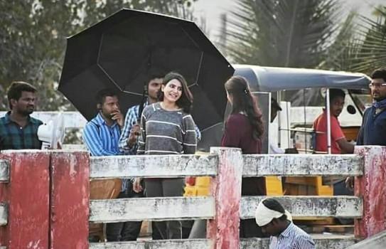 Actress Samantha Akkineni shoots for her upcoming movie U-Turn at Anaparthi.