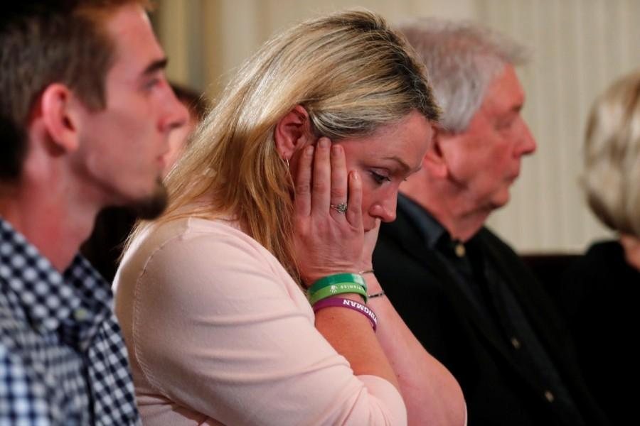 Nicole Hockley, mother of a slain Sandy Hook Elementary School student, attends a listening session hosted by President Donald Trump. President Donald Trump,Donald Trump,Donald Trump meets Florida school survivors,Florida school survivors,Florida school shooting survivors