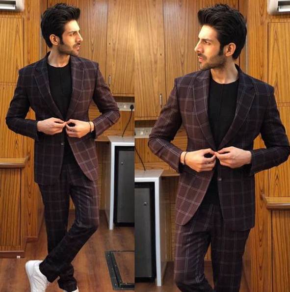 Kartik Aaryan in Suit – Dinkar Aneja Menswear, Sneakers – West Coast India. Sonu Ke Titu Ki Sweety,Sonu Ke Titu Ki Sweety actor,Kartik Aaryan,actor Kartik Aaryan,Kartik Aaryan style,Kartik Aaryan looks,Kartik Aaryan wallpaper,Kartik Aaryan poster
