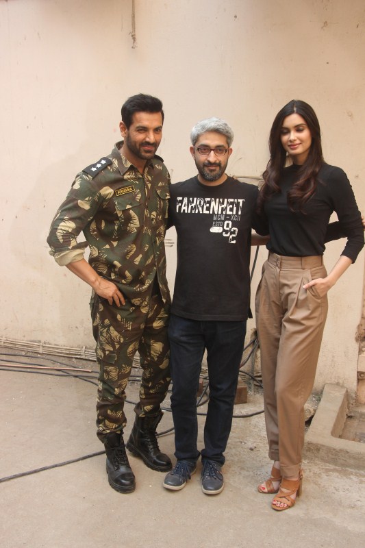 John Abraham and Diana Penty snapped while promoting their upcoming film Parmanu. Parmanu,Parmanu promotion,Parmanu movie promotion,John Abraham and Diana Penty,John Abraham,Diana Penty,Parmanu wallpaper,Parmanu poster
