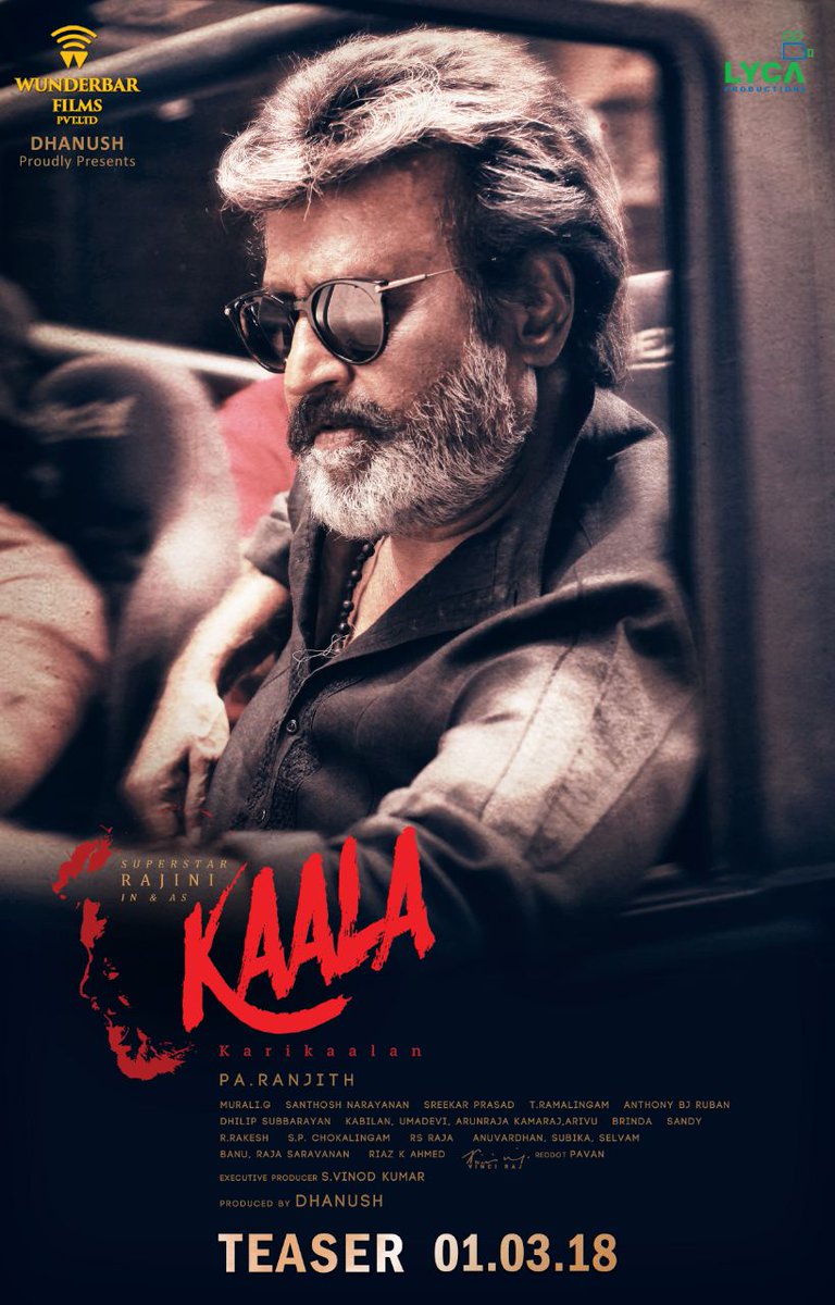 Superstar Rajinikanth's Kaala movie poster. Rajinikanth,Superstar Rajinikanth,Kaala,Kaala poster,Kaala release poster,Kaala movie poster