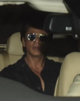 Actor Shah Rukh Khan arrives at actor Anil Kapoor's residence to meet the grief struck Kapoor family after sudden demise of actress Sridevi, in Mumbai on Feb 26, 2018.